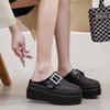 Chinelo Feminino Baotou Estilo Trançado Sem Costas 2026 Novo Verão Fivela Cor Sólida Sola Grossa Simples e Moderno