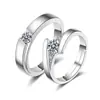 Anillos Modernos de Extremo Abierto para Hombres y Mujeres, Anillos de Boda con Diamantes Simulados, Suministro de Celebridades de Internet para Comercio Exterior, Anillos de Pareja, Anillos de Venta Directa de Fábrica