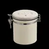 Recipiente Sellado de Acero Inoxidable 304 para Uso Doméstico, Granos de Café, Cereales, con Válvula de Liberación de Aire, Recipiente Hermético de Almacenamiento, Recipiente para Té con Escala Medidora