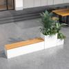 Caja de Flores de Acero Inoxidable para Exterior Calle Exterior Macetero Rectangular Departamento de Ventas Maceta Cuadrada Jardineras Móviles
