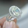 Anillo de boda Cao Shi en oferta en eBay, clásico anillo de circonita ovalada con forma de huevo, nuevo anillo de compromiso para mujer.