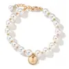 Amazon Transfronterizo Nuevo Colgante de Moneda de 26 Letras Pulsera de Perlas de Imitación con Cuentas Joyería Personalizada Regalo de Vacaciones