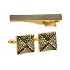 Gemelos Franceses Cuadrados Diagonales Negro Dorado Tejidos en Oro para Hombre, Adecuados para Ropa Formal de Negocios, con una Sensación de Lujo Ligero y Gama Alta, Ideales para Bodas