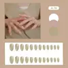24 piezas de pegatinas para uñas de color sólido, producto terminado para los mercados europeos y americanos transfronterizos, uñas postizas desmontables, puntas de uñas ponibles para puestos