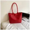 Bolso de Hombro Personalizado Calado Estilo Coreano Estilo Ins para Mujer, Nuevo Modelo Verano 2026, Bolso Tote Color Sólido Tejido para Viajes de Vacaciones