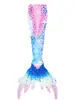 Traje de Baño de Sirena para Niña Seleccionado Cuidadosamente Conjunto de Tres Piezas Traje de Baño con Cola de Sirena Secado Rápido Alta Elasticidad Superventas Transfronterizo