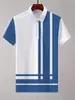 Camisa Polo de Manga Corta con Botones Bloque de Color Temu Transfronteriza, Moderna, Casual, Sencilla, Transpirable, Negocios al Aire Libre