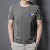 Camiseta de secagem rápida de verão masculina meia manga solta gelo-fresco respirável fitness corrida plus size elástico roupas de secagem rápida esportes manga curta