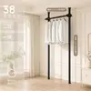 Perchero de pie 38 mm de grosor Simple para uso doméstico Montaje de perchero para ropa para casa de alquiler Estilo abierto Armario vestidor