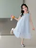 Vestido de Princesa Usável Diariamente para Meninas Pequenas, Vestido Único e Bonito, Novo Modelo 2026, Vestido de Verão em Renda para Crianças
