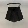 Shorts de mujer de primavera-verano de tiro alto con cremallera, para cuerpo en forma de pera, que ocultan el abdomen, corte holgado, adelgazantes, estilo casual de traje, shorts de pierna ancha línea A