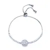 Nuevo Estilo Coreano de Moda Bolso Redondo con Cremallera de Cristal de Zircón Pulsera para Mujer Pulsera Sencilla Chapada en 18K Regalo Joyería para Mujer