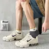 Meias Finas de Verão Masculinas com Letras, Antiodor, Absorventes de Suor, Respiráveis, Meias Esportivas de Cano Médio, Meias Curtas Lisas para Homens