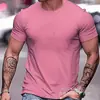 [Algodão T Tamanho Europeu] Cruzamento Europeu e Americano Liso Cor Pura Modal Gola Redonda Manga Curta Uniforme Impresso para Grupo de Publicidade