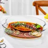 Bandeja para hornear de vidrio de borosilicato alto resistente a altas temperaturas, gruesa a prueba de explosiones, bandeja para hornear para microondas, gran capacidad, plato para pescado, plato, venta al por mayor