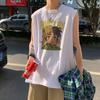 Chaleco de verano para hombre, estilo hip hop americano, deportivo, con hombros descubiertos, informal, holgado, sin mangas, para jóvenes