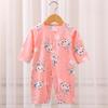 Mameluco para Bebé, Mono de Algodón de Manga Larga con Abertura, Pijama Delgado, Bata Nueva de Verano de Manga Corta para Niños y Niñas