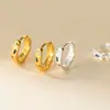 Nalan Prata de Lei S925 Requintado e Simples Estilo Ins Design de Nicho Diamante Colorido Textura Côncava e Convexa Argola de Orelha M07230