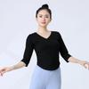 Ropa de Práctica de Baile, Ropa de Danza Moderna, Trajes de Cuerpo Negros para Exámenes de Arte, Tops de Danza Folclórica Clásica para Mujer