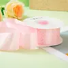 Cinta de Poliéster de Puntos Pequeños de 4.0cm con Cinta de Color Puro Estampada con Puntos Flor Cinta para Empaque Cinta para Caja de Regalo del Día del Niño