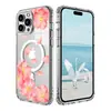 Tendencia Nacional Europea y Americana Floral Pintado Funda Magnética para iPhone18Promax Cubierta Protectora Anticaídas Apple 13/14