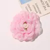 Estambre de flor de tela elegante y suave adornado con accesorio de flores de malla DIY para ropa, pinza de garra, broche, accesorios para zapatos y sombreros