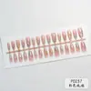 P0237-239 Rubor Degradado Color Sencillo Vidrio Estilo Popular 30 Piezas Uñas Portables Estilo Blanqueador Uñas Pre-fabricadas