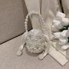 Bolso de verano nuevo con perlas terminadas, mini bolso de mano para niñas, portátil, con forma cóncava, bandolera, accesorios pequeños
