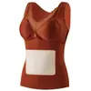Otoño/Invierno 630 Lana Merino Cálido Satín Copa Trasera Sin Costuras Cómodo Chaleco de Almacenamiento de Calor Cepillado para Mujer Transfronterizo