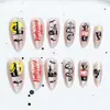 24 PIEZAS Colección de Arte para Uñas Bestseller Transfronterizo Navidad Halloween Flor Uñas Portátiles Ojo de Gato Halloween Piezas de Uñas Portátiles