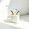 Plantas en maceta de vidrio Zibo, flores de diciembre, ramos de flores artificiales, flores de vidrio para cumpleaños, decoraciones de escritorio, adornos blancos, Día de la Madre transfronterizo