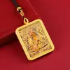 Tibet Semi-Pintado à Mão Dourado Thangka Cinco Mestres e Oito Deuses Guardiões Doze Signos do Zodíaco Thangka Pingente de Colar Pendurado