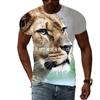 Moda de Verano las Nuevas Camisetas para Hombre con Gráfico de León Animal Casu