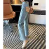 Jeans Reto Pequeno Primavera e Outono Feminino Outono Fino 2024 Moda Versátil Nova Chegada Calça de Tubo Nove Pontos Estilo Francês