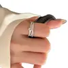 Anillo Wrap de Tres Círculos Wandering the Stars Cepillado Anillo para Mujer Nicho Joyería de Alta Gama Banda de Anillo Abierta Lujo Ligero