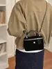 Bolso de caja pequeño estilo Chanel con rombos bordado en hilo moderno versátil cadena pequeño cuadrado nicho alta gama casual bolso de mano de un solo hombro