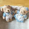 Chaveiro de desenho animado boneca urso de roupa de cânhamo pingente de mochila escolar enfeites de bolsa criativos acessórios de brinquedo de pelúcia de boneca fofa