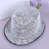 Sombrero de copa alto con incrustaciones de diamantes transfronterizo Modelo de actuación en escenario Pasarela Concierto Ropa de moda Accesorios para la ropa Sombrero Venta al por mayor