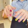 Amor Borboleta Francesa Unhas Portáteis Flores de Diamante Little Red Book Manicure Unhas Postiças Atacado Celebridade da Internet Estilo Quente