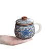 Taza de Té de Porcelana Azul y Blanca Ruyao con Tapa y Filtro Taza Personal para Beber en la Oficina Souvenir