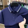 Nova Camisa Polo de Algodão Lisa de Alta Qualidade para Verão Masculina Manga Curta Camiseta com Gola Lapela para Negócios Top Tendência