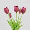 Tulipán de Goma Suave Transfronterizo Flores Artificiales Venta al por Mayor Decoración de Boda Ramo de Flores Artificiales Decoración