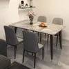 Conjunto de mesa e cadeiras de laje de rocha para apartamento pequeno em casa mesa de jantar espessa fosca atacado moderno mesa de luz de luxo superfície brilhante luz brilhante