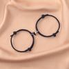 Pulseira de corda de Milão com ímã de coração preto e branco para casal, pulseira de corda de mão para amigas, joias no atacado