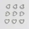 Anel de Dedo com Contas de Coração de Metal Galvanizado Ccb com Dois Furos para Montagem DIY de Pulseira, Colar, Brincos, Acessórios de Joias com Contas Venda por Atacado