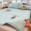 Colchoneta Refrigerante de Seda de Hielo para Clase de Verano Modelo Nuevo 2026 Bordado de Dibujos Animados Colchoneta Suave de Verano para Dormitorio de Estudiante Persona Única Lavable a Máquina