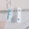 Estilo Ins Mini A8 Capa de Folhas Soltas com Botão Duplo Transparente Colorido em PVC Presilha de Encaixe Pequena Argola Metálica de 3 Furos Caderno de Folhas Soltas