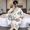 Pijama Cardigan para Hombre Primavera y Otoño Imitación Algodón Manga Larga 2026 Estilo Nuevo Talla Grande Holgado Conjunto de Ropa para el Hogar para Todas las Estaciones