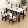 Mesa e cadeiras retangulares de jantar para casa na sala de estar, mesa simples para refeitório, restaurante de café da manhã para apartamento pequeno, conjunto de mesa e cadeiras para lanchonete