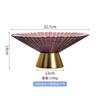 Plato de fruta de vidrio con fondo de cobre de alta calidad Haisman, plato grande para dulces, plato para frutas secas, decoración de almacenamiento para mesa de centro, plato de fruta al por mayor